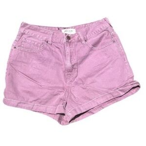 PacSun Mom Shorts Women's 29 Purple Denim  5-Pocket Cuffed Hem Zip Fly